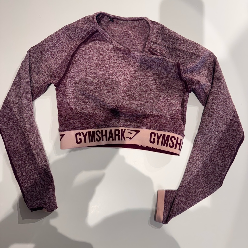 Gymshark Women's Heathered Purple Crop Top